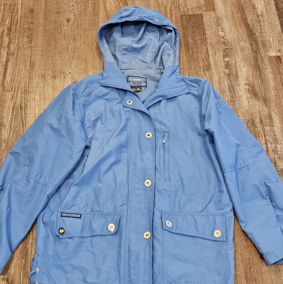 Ralph Lauren Periwinkle Blue Hooded Women Medium Full Zip Outdoor Rain Jacket - Picture 2 of 10